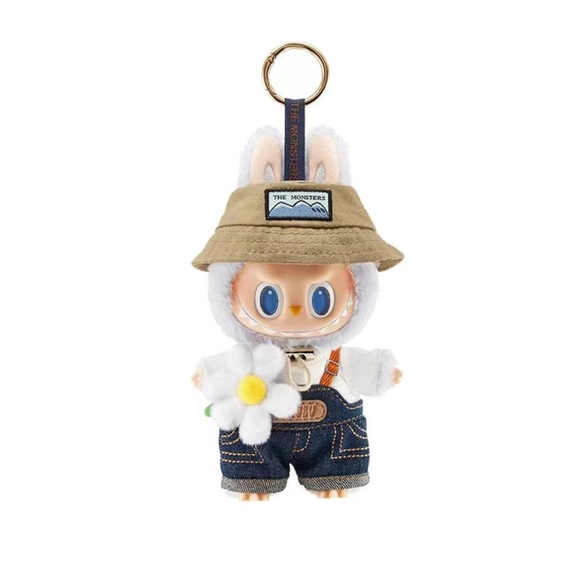 POP MART Other - Charming Plush Doll Keychain with Hat and Flower
